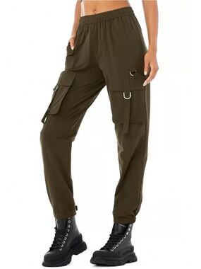 Alo Yoga High-Waist City Wise Cargo Pant Sz S Olive/Forest Green Shade